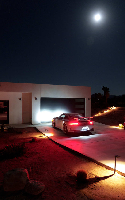 Photo of a 911 GT3 parked in Joshua Tree at night