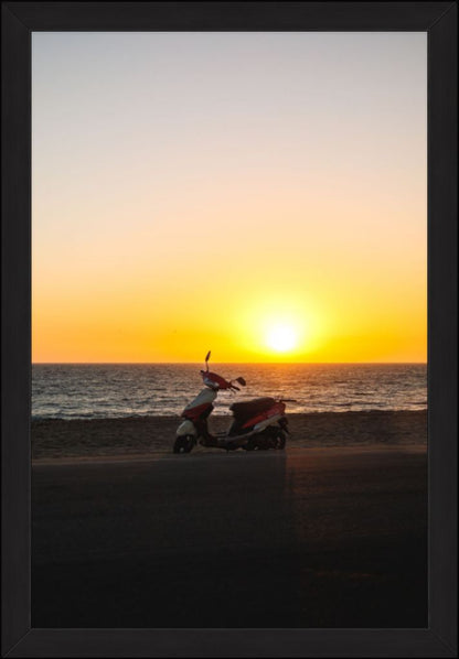 Moped Sunset (Framed)