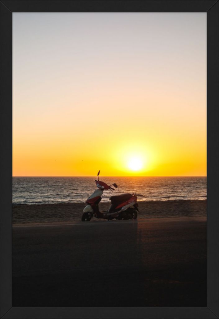 Moped Sunset (Framed)