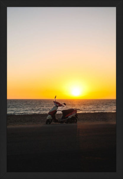 Moped Sunset (Framed)