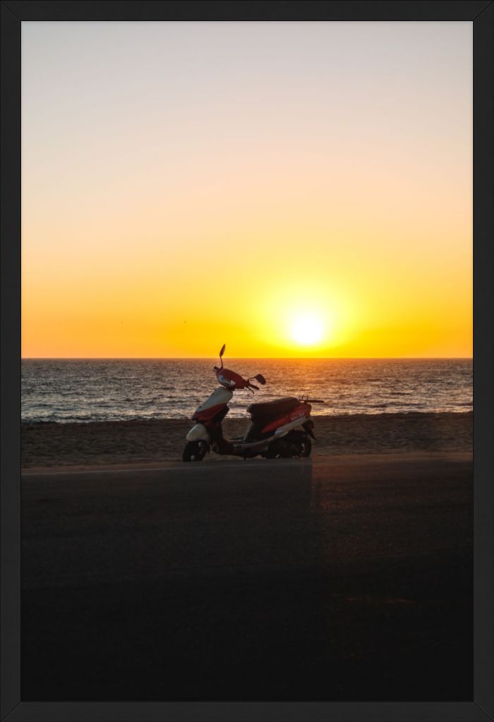 Moped Sunset (Framed)